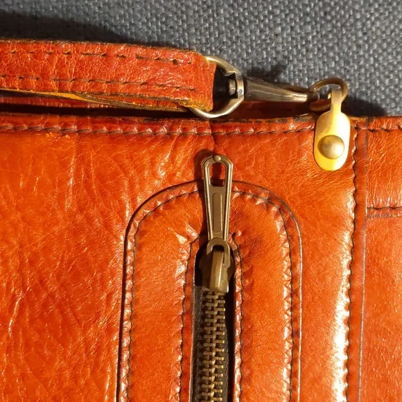 Vintage Oscar de la Renta Leather Brown Shoulder Briefcase Bag Bond Street Ltd - Picture 8 of 8